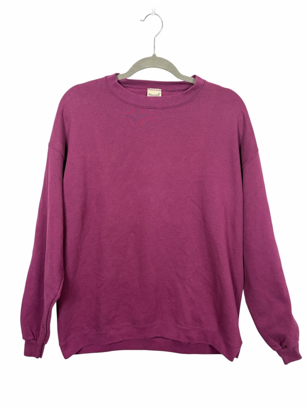 Vintage Cheetah USA Made Blank Sweatshirt Large Plum Purple Crewneck